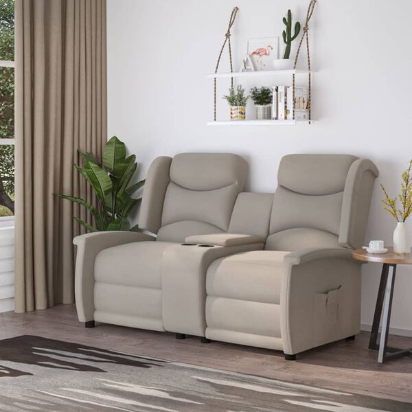 vidaXL Relaxsofa 2-Sitzer Hellgrau Mikrofasergewebe