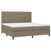 vidaXL Boxspringbett mit Matratze & LED Taupe 200x200 cm Stoff