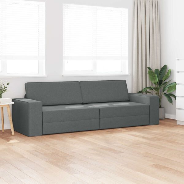 vidaXL Schlafsofa 200cm Dunkelgrau Stoff