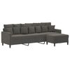 vidaXL 3-Sitzer-Sofa mit Hocker Dunkelgrau 210 cm Samt