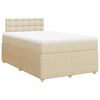 vidaXL Boxspringbett mit Matratze Creme 120x200 cm Stoff