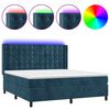 vidaXL Boxspringbett mit Matratze & LED Dunkelblau 160x200 cm Samt