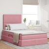 vidaXL Bett mit Stauraum und LED mit Matratze Rosa 120 x 200 cm Samt