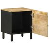 vidaXL Nachttische 2 Stk. Schwarz 40x33,5x46 cm Raues Mangoholz