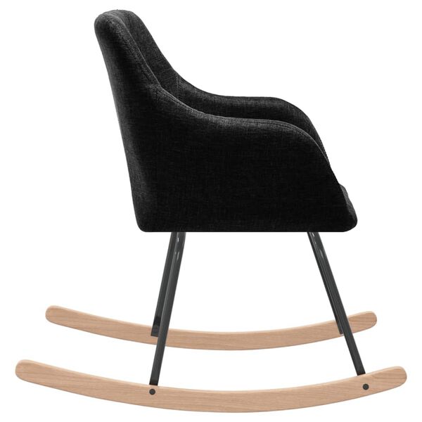 vidaXL Schaukelstuhl Schwarz Stoff