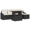 vidaXL Gartensofa-set 6 Stk. Schwarz und Creme