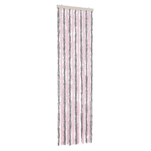 vidaXL Fliegenvorhang Silbergrau und Rosa 56x185 cm Chenille