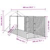 vidaXL Outdoor-Hundezwinger mit Dach Silbern 2x6x2,5m Verzinkter Stahl