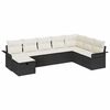 vidaXL Gartensofa-set 8 stk. Schwarz und Creme Poly-Rattan