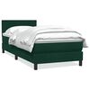 vidaXL Boxspringbett mit Matratze Dunkelgr&uuml;n 90x220 cm Samt