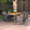vidaXL 5-tlg. Garten-Essgruppe Poly Rattan Grau