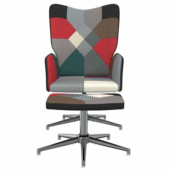 vidaXL Relaxsessel mit Hocker Patchwork Stoff