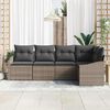 vidaXL Sofa Set mit Kissen 5 pcs Grau Poly-Rattan
