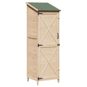 vidaXL Gartenschuppen Natur 59,5 x 56 x 176,5 cm Massivholz aus Fichte