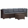 vidaXL 4-Sitzer Gartensofa mit Kissen Rattan Look PP Braun