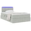 vidaXL Bett mit Stauraum und LED mit LED Hellgrau 120 x 190 cm Samt