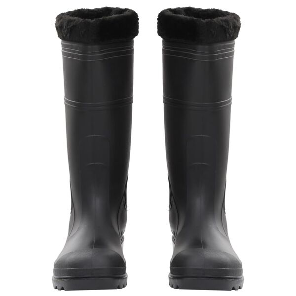 vidaXL Gummistiefel mit Herausnehmbarem Innenfutter Schwarz Gr. 46 PVC