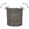 vidaXL Blumentopf K&ouml;rbchen mit Speicher 2 pcs Grau Lacak Rattan