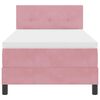 vidaXL LED Boxspringbett mit Matratze mit LED Rosa 100 x 200 cm Samt