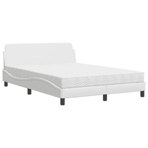 vidaXL Bett mit Matratze "Dover" Wei&szlig; 140x190 cm Kunstleder