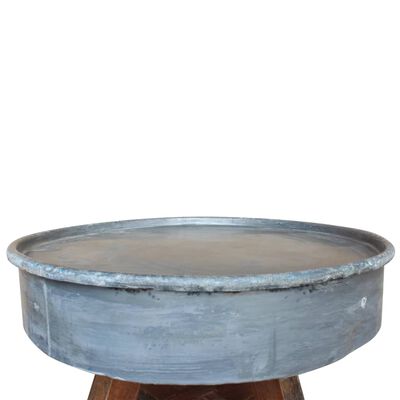 vidaXL Couchtisch Massiv-Altholz 60 x 45 cm Silber