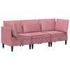 vidaXL Wohnzimmergarnitur mit Kissen mit Speicher 3 pcs Rosa Samt