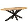vidaXL Esstisch Oval 200x100x75 cm Raues Mangoholz