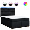 vidaXL Boxspringbett mit Matratze Schwarz 140x200 cm Stoff