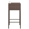 vidaXL Barhocker 2 Stk. mit Kissen Braun Poly Rattan