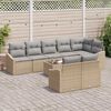vidaXL Gartensofa-set mit Kissen 9 pcs Beige und Hellgrau Poly-Rattan