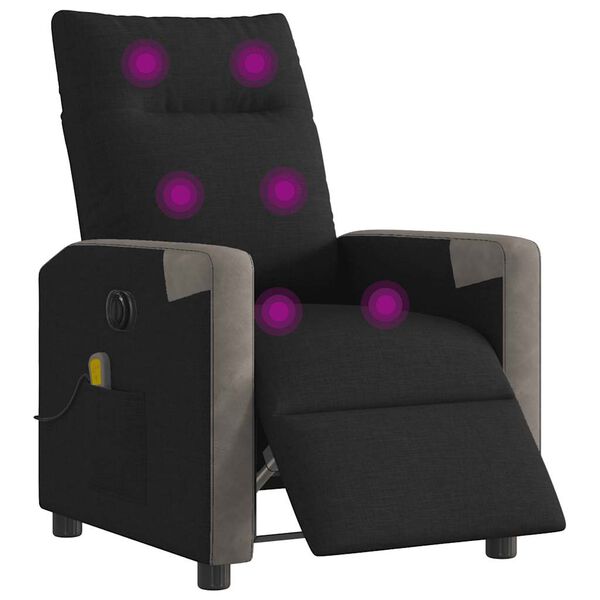 vidaXL Massagesessel Elektrisch Schwarz Stoff