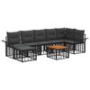 vidaXL Outdoor-Sofagarnitur 8 stk. Schwarz und Dunkelgrau Polyester
