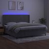 vidaXL Boxspringbett mit Matratze & LED Hellgrau 200x200 cm Samt