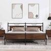 vidaXL Metallbett ohne Matratze Braun Eichen-Optik 193x201 cm
