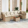 vidaXL Gartensofa-set mit Speicher 8 pcs Beige und Creme Poly-Rattan