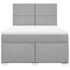 vidaXL Boxspringbett mit Matratze Hellgrau 160x200 cm Stoff