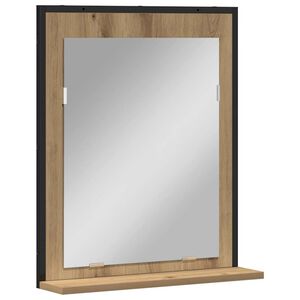 vidaXL Spiegel Artisan-Eiche 50 x 12 x 60 cm Glas und engineered Holz