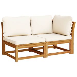 vidaXL 2-tlg. Garten-Lounge-Set mit Kissen Massivholz Akazie