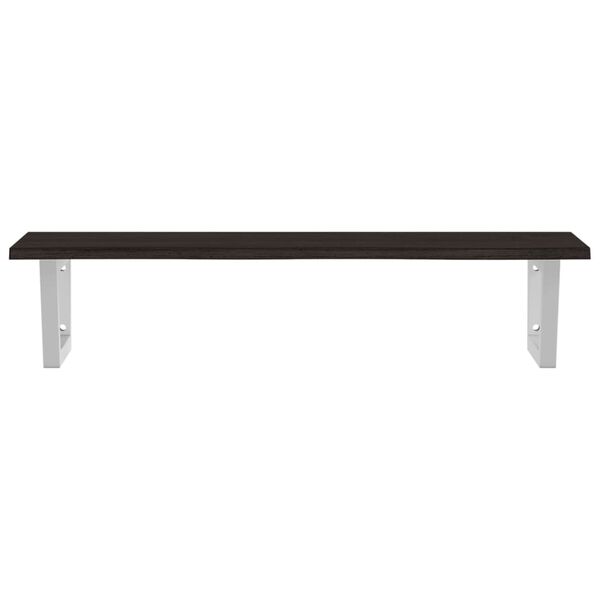 vidaXL Waschtischplatte mit Halterung Stahl und Massivholz Eiche