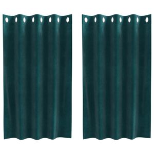 vidaXL Verdunkelungsvorh&auml;nge 2 Stk. Dunkelgr&uuml;n 140 x 140 cm Samt