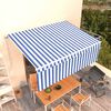 vidaXL Markise Manuell Einziehbar mit Rollo 4x3 m Blau & Wei&szlig;