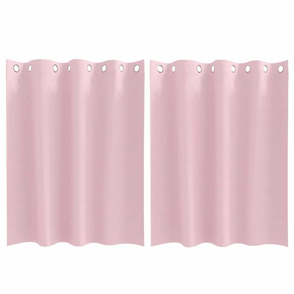 vidaXL Verdunkelungs-Vorh&auml;nge mit Ringen 2 pcs Babyrosa 140 x 140 cm