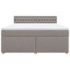 vidaXL Boxspringbett mit Matratze Taupe 180x200 cm Stoff