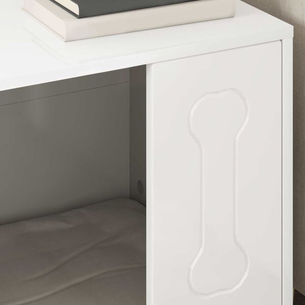 vidaXL Hundeh&uuml;tte Gl&auml;nzend Wei&szlig; 44 x 42 x 49 cm Holzwerkstoff