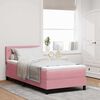 vidaXL Boxspringbett mit Matratze mit Kopfteil Rosa 90 x 190 cm Samt