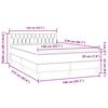 vidaXL Boxspringbett mit Matratze & LED Dunkelblau 140x210 cm Samt