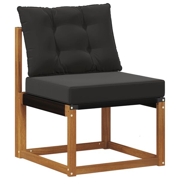 vidaXL Outdoor-Sofagarnitur mit Kissen 4 pcs Nat&uuml;rlich und Schwarz