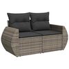 vidaXL Gartensofa-set mit Kissen mit Speicher 8 pcs Grau Poly-Rattan