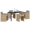 vidaXL Garten Essgruppe 5 pcs Beige Poly-Rattan