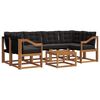 vidaXL Outdoor-Sofagarnitur mit Kissen 7 pcs Nat&uuml;rlich und Schwarz